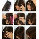 Breton din par artificial cu clips AP402 Saten Deschis mixt cu suvite lateral